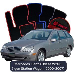 Dywaniki Welurowe OMEVO do Mercedes-Benz C klasa W203 2 gen Kombi (2000-2007)