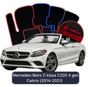 Dywaniki Welurowe OMEVO do Mercedes-Benz C klasa C205 4 gen Cabrio (2014-2021)