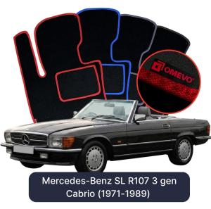 Dywaniki Welurowe OMEVO do Mercedes-Benz SL R107 3 gen Cabrio (1971-1989)
