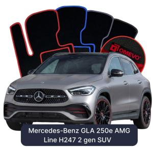 Dywaniki Welurowe OMEVO do Mercedes-Benz GLA 250e AMG Line H247 2 gen SUV (2020-2026)