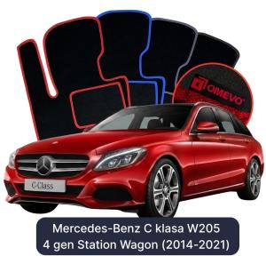 Dywaniki Welurowe OMEVO do Mercedes-Benz C klasa W205 4 gen Kombi (2014-2021)