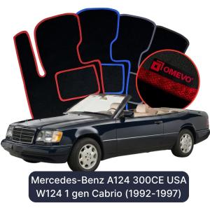 Dywaniki Welurowe OMEVO do Mercedes-Benz A124 300CE USA W124 1 gen Cabrio (1992-1997)