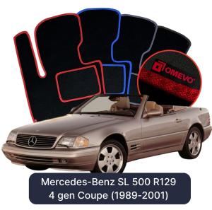 Dywaniki Welurowe OMEVO do Mercedes-Benz SL 500 R129 4 gen Coupe (1989-2001)