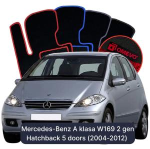 Dywaniki Welurowe OMEVO do Mercedes-Benz A klasa W169 2 gen Hatchback 5 drzwi (2004-2012)