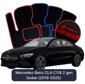 Dywaniki Welurowe OMEVO do Mercedes-Benz CLA C118 2 gen Sedan (2019-2025)