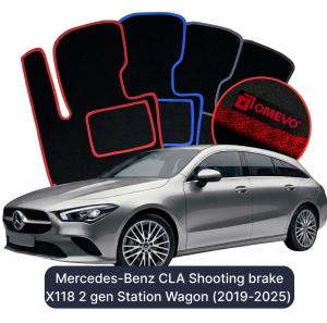 Dywaniki Welurowe OMEVO do Mercedes-Benz CLA Shooting brake X118 2 gen Kombi (2019-2025)