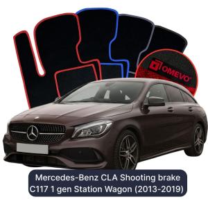 Dywaniki Welurowe OMEVO do Mercedes-Benz CLA Shooting brake C117 1 gen Kombi (2013-2019)