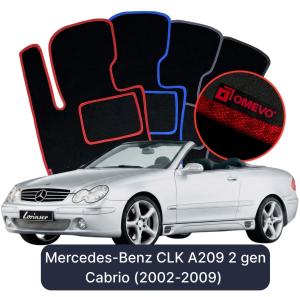 Dywaniki Welurowe OMEVO do Mercedes-Benz CLK A209 2 gen Cabrio (2002-2009)