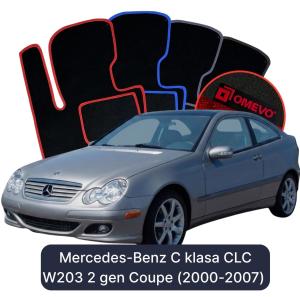 Dywaniki Welurowe OMEVO do Mercedes-Benz C klasa CLC W203 2 gen Coupe (2000-2007)