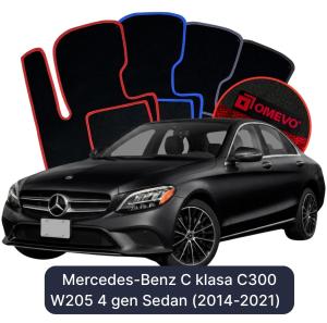 Dywaniki Welurowe OMEVO do Mercedes-Benz C klasa C300 W205 4 gen Sedan (2014-2021)