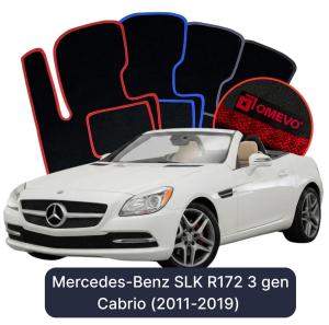 Dywaniki Welurowe OMEVO do Mercedes-Benz SLK R172 3 gen Cabrio (2011-2019)