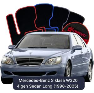 Dywaniki Welurowe OMEVO do Mercedes-Benz S klasa W220 4 gen Sedan Long (1998-2005)
