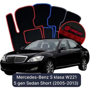 Dywaniki Welurowe OMEVO do Mercedes-Benz S klasa W221 5 gen Sedan Short (2005-2013)