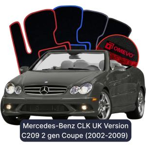 Dywaniki Welurowe OMEVO do Mercedes-Benz CLK Wersja angielska C209 2 gen Coupe (2002-2009)