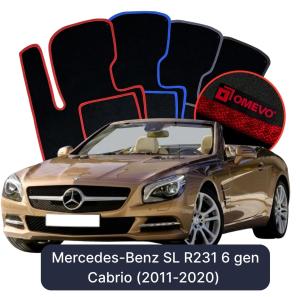 Dywaniki Welurowe OMEVO do Mercedes-Benz SL R231 6 gen Cabrio (2011-2020)
