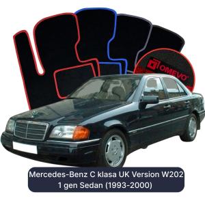 Dywaniki Welurowe OMEVO do Mercedes-Benz C klasa Wersja angielska W202 1 gen Sedan (1993-2000)