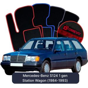 Dywaniki Welurowe OMEVO do Mercedes-Benz S124 1 gen Kombi (1984-1993)