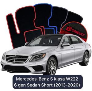 Dywaniki Welurowe OMEVO do Mercedes-Benz S klasa W222 6 gen Sedan Short (2013-2020)