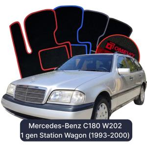Dywaniki Welurowe OMEVO do Mercedes-Benz C180 W202 1 gen Kombi (1993-2000)