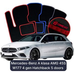 Dywaniki Welurowe OMEVO do Mercedes-Benz A klasa AMG 45S W177 4 gen Hatchback 5 drzwi (2019-2026)