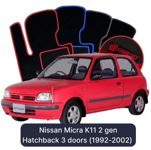 Dywaniki Welurowe OMEVO do Nissan Micra K11 2 gen Hatchback 3 drzwi (1992-2002)
