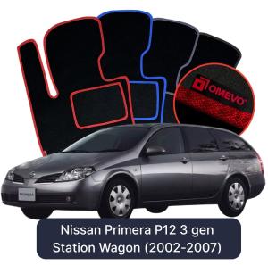 Dywaniki Welurowe OMEVO do Nissan Primera P12 3 gen Kombi (2002-2007)