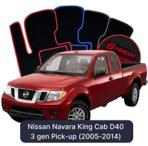 Dywaniki Welurowe OMEVO do Nissan Navara King Cab D40 3 gen Pick-up (2005-2014)