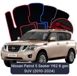 Dywaniki Welurowe OMEVO do Nissan Patrol 5-osobowy Y62 6 gen SUV (2010-2024)