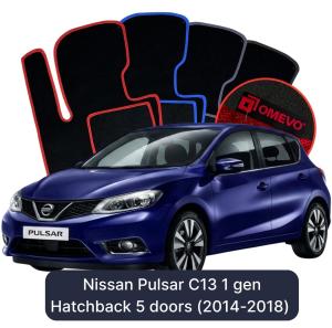 Dywaniki Welurowe OMEVO do Nissan Pulsar C13 1 gen Hatchback 5 drzwi (2014-2018)
