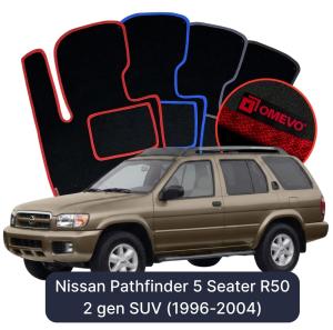 Dywaniki Welurowe OMEVO do Nissan Pathfinder 5 Osobowy R50 2 gen SUV (1996-2004)