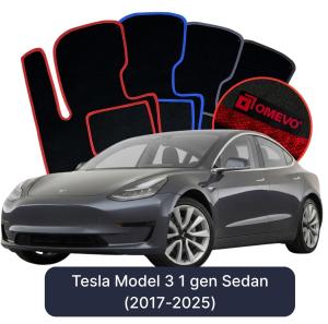 Dywaniki Welurowe OMEVO do Tesla Model 3 1 gen Sedan (2017-2025)