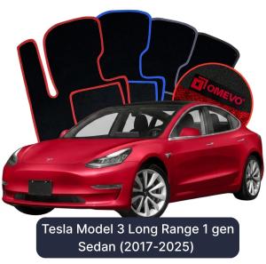 Dywaniki Welurowe OMEVO do Tesla Model 3 Long Range 1 gen Sedan (2017-2025)