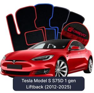 Dywaniki Welurowe OMEVO do Tesla Model S S75D 1 gen Liftback (2012-2025)