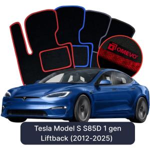 Dywaniki Welurowe OMEVO do Tesla Model S S85D 1 gen Liftback (2012-2025)