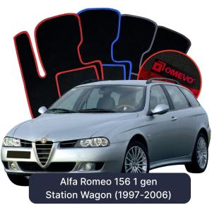 Dywaniki Welurowe OMEVO do Alfa Romeo 156 1 gen Kombi (1997-2006)