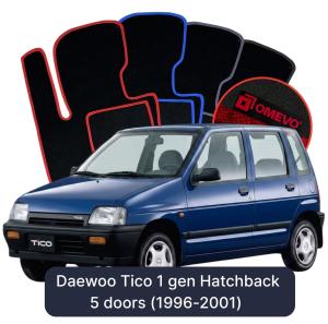 Dywaniki Welurowe OMEVO do Daewoo Tico 1 gen Hatchback 5 drzwi (1996-2001)