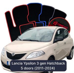 Dywaniki Welurowe OMEVO do Lancia Ypsilon 3 gen Hatchback 5 drzwi (2011-2024)