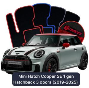 Dywaniki Welurowe OMEVO do Mini Hatch Cooper SE 1 gen Hatchback 3 drzwi (2019-2025)