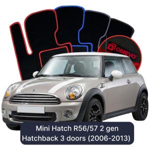 Dywaniki Welurowe OMEVO do Mini Hatch R56/57 2 gen Hatchback 3 drzwi (2006-2013)
