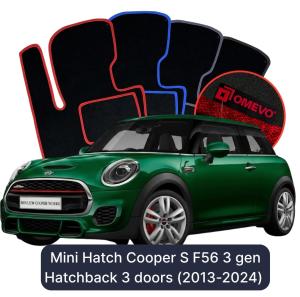 Dywaniki Welurowe OMEVO do Mini Hatch Cooper S F56 3 gen Hatchback 3 drzwi (2013-2024)