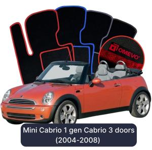 Dywaniki Welurowe OMEVO do Mini Cabrio  1 gen Cabrio 3 drzwi (2004-2008)