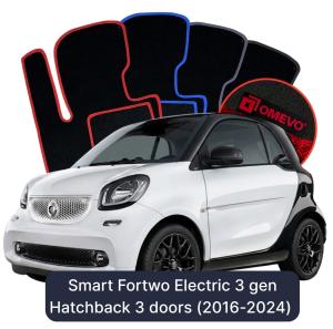 Dywaniki Welurowe OMEVO do Smart Fortwo Elektryczny 3 gen Hatchback 3 drzwi (2016-2024)