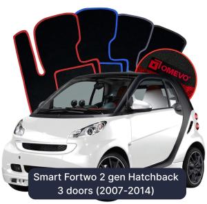 Dywaniki Welurowe OMEVO do Smart Fortwo 2 gen Hatchback 3 drzwi (2007-2014)