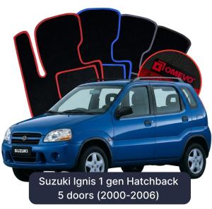 Dywaniki Welurowe OMEVO do Suzuki Ignis 1 gen Hatchback 5 drzwi (2000-2006)