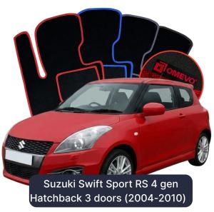 Dywaniki Welurowe OMEVO do Suzuki Swift Sport RS 4 gen Hatchback 3 drzwi (2004-2010)