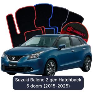 Dywaniki Welurowe OMEVO do Suzuki Baleno 2 gen Hatchback 5 drzwi (2015-2025)