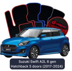 Dywaniki Welurowe OMEVO do Suzuki Swift A2L 6 gen Hatchback 5 drzwi (2017-2024)