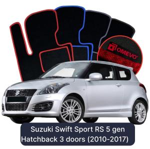 Dywaniki Welurowe OMEVO do Suzuki Swift Sport RS 5 gen Hatchback 3 drzwi (2010-2017)