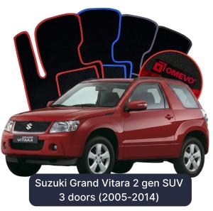 Dywaniki Welurowe OMEVO do Suzuki Grand Vitara 2 gen SUV 3 drzwi (2005-2014)