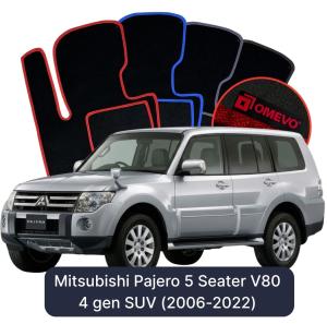 Dywaniki Welurowe OMEVO do Mitsubishi Pajero 5-osobowy V80 4 gen SUV (2006-2022)